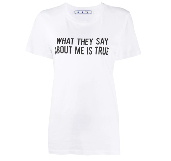 Quote print T-shirt, Off-white